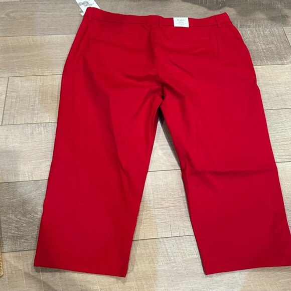 CROFT & BARROW EFFORTLESS RED CROPPED WOMENS PANTS NEW SIZE 18 MID RISE - Picture 8 of 9